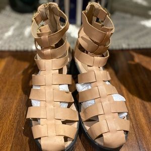 Beige Gladiator Sandals